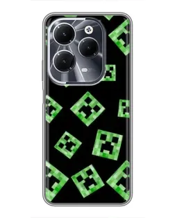 Чехол для Infinix Hot 40 с картинкой «Паттерн с криперами»
