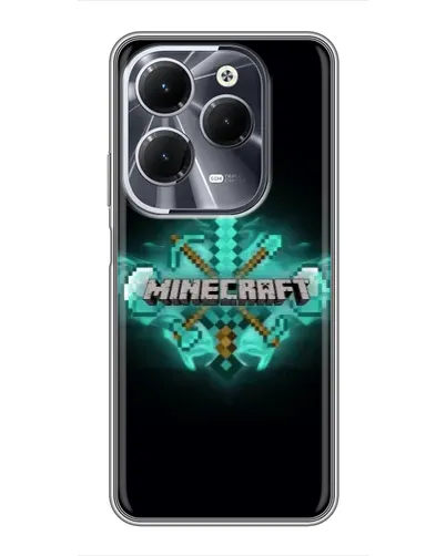 Чехол для Infinix Hot 40 с картинкой «Minecraft Diamond лого» Чехол для Infinix Hot 40 с картинкой «Minecraft Diamond лого»