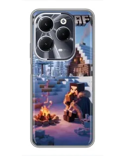 Чехол для Infinix Hot 40 с картинкой «Зимний Minecraft»