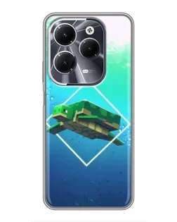 Чехол для Infinix Hot 40 с картинкой «Черепаха Minecraft»