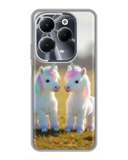 Чехол для Infinix Hot 40 с картинкой «Пара единорогов»