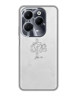 Чехол для Infinix Hot 40 с картинкой «Иоанна 3:16 Крест»
