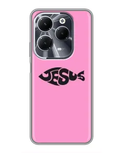 Чехол для Infinix Hot 40 с картинкой «Розовый символ  Jesus»