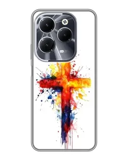 Чехол для Infinix Hot 40 с картинкой «Акварельный крест»