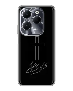 Чохол для Infinix Hot 40 з картинкою «Графічний хрест Jesus»
