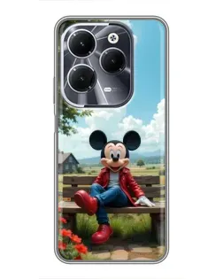 Чехол для Infinix Hot 40 с картинкой «Микки на скамейке»