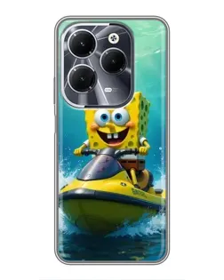Чохол для Infinix Hot 40 з картинкою «Спанч Боб на гідроциклі» Чохол для Infinix Hot 40 з картинкою «Спанч Боб на гідроциклі»