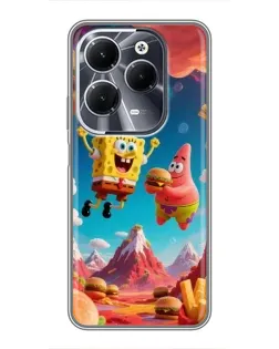 Чехол для Infinix Hot 40 с картинкой «Космический фастфуд»
