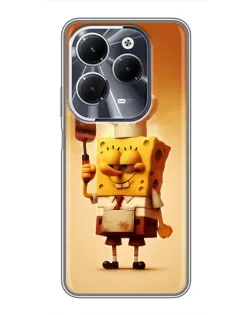Чехол для Infinix Hot 40 с картинкой «Губка Боб повар»