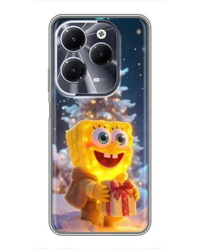 Чехол для Infinix Hot 40 с картинкой «Рождественский Спанч Боб» Чехол для Infinix Hot 40 с картинкой «Рождественский Спанч Боб»