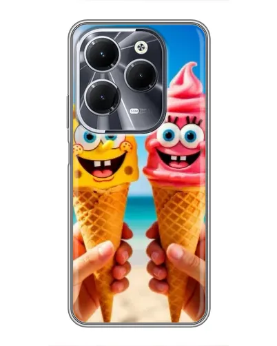 Чехол для Infinix Hot 40 с картинкой «Спанч Боб мороженое» Чехол для Infinix Hot 40 с картинкой «Спанч Боб мороженое»