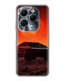 Чехол для Infinix Hot 40 с картинкой «Cybertruck на Марсе»