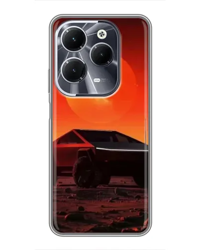 Чехол для Infinix Hot 40 с картинкой «Cybertruck на Марсе»
