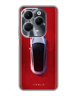 Чехол для Infinix Hot 40 с картинкой «Tesla Top View»