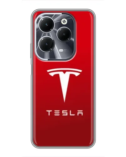 Чехол для Infinix Hot 40 с картинкой «Tesla Red Classic»