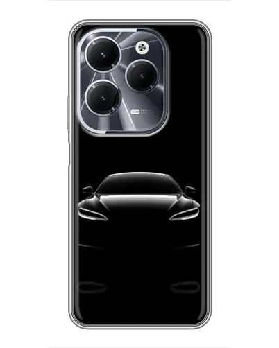 Чехол для Infinix Hot 40 с картинкой «Силуэт Tesla Night»