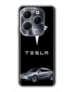 Чехол для Infinix Hot 40 с картинкой «Tesla Model Y»