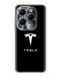 Чехол для Infinix Hot 40 с картинкой «Tesla White Logo»