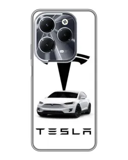 Чехол для Infinix Hot 40 с картинкой «Tesla White Style»