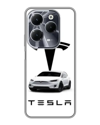 Чехол для Infinix Hot 40 с картинкой «Tesla White Style»