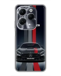 Чехол для Infinix Hot 40 с картинкой «Mercedes — белый карбон»