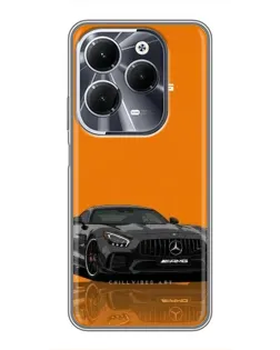 Чехол для Infinix Hot 40 с картинкой «Оранжевый Mercedes AMG»