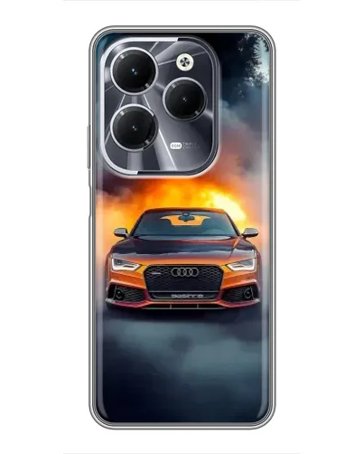 Чехол для Infinix Hot 40 с картинкой «Audi в огненном дыму» Чехол для Infinix Hot 40 с картинкой «Audi в огненном дыму»
