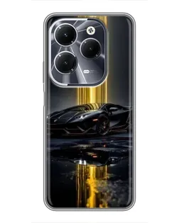 Чехол для Infinix Hot 40 с картинкой «Ночной Lamborghini драйв»