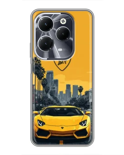 Чехол для Infinix Hot 40 с картинкой «Желтый Lamborghini город» Чехол для Infinix Hot 40 с картинкой «Желтый Lamborghini город»