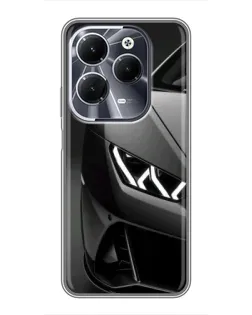 Чехол для Infinix Hot 40 с картинкой «Lamborghini фары детализация»