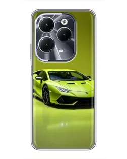 Чехол для Infinix Hot 40 с картинкой «Салатовый Lamborghini Huracan»
