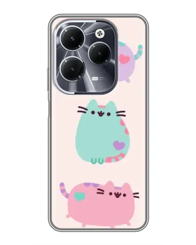 Чехол для Infinix Hot 40 с картинкой «Pusheen трио»