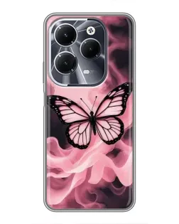 Чехол для Infinix Hot 40 с картинкой «Бабочка в дыму»