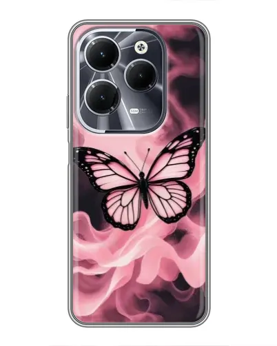 Чехол для Infinix Hot 40 с картинкой «Бабочка в дыму»