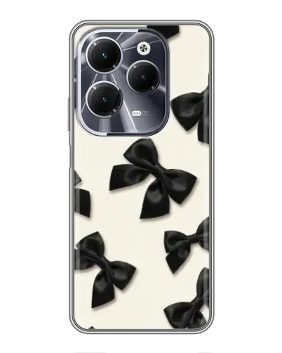 Чехол для Infinix Hot 40 с картинкой «Черные бантики»