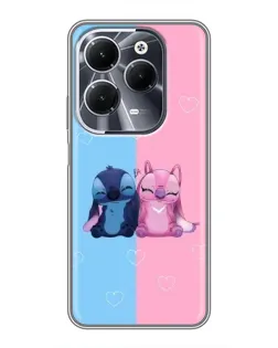 Чехол для Infinix Hot 40 с картинкой «Stitch и Angel Love»