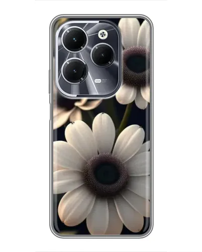 Чехол для Infinix Hot 40 с картинкой «Белые маргаритки макро»