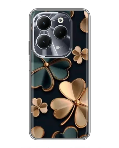 Чехол для Infinix Hot 40 с картинкой «Клевер в золоте»