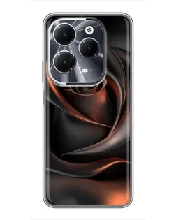 Чехол для Infinix Hot 40 с картинкой «Шелковая черная роза»