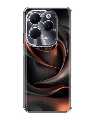 Чехол для Infinix Hot 40 с картинкой «Шелковая черная роза»