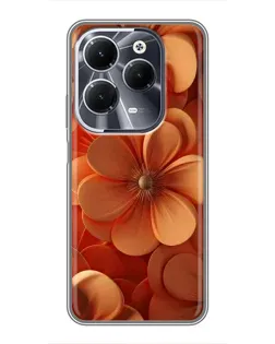 Чехол для Infinix Hot 40 с картинкой «Оранжевый макро цветок»