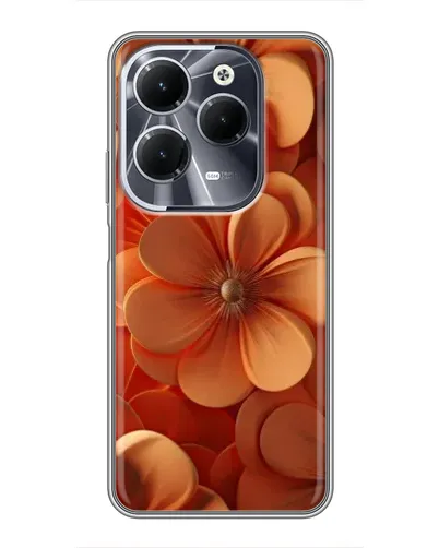 Чехол для Infinix Hot 40 с картинкой «Оранжевый макро цветок»