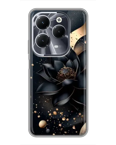 Чехол для Infinix Hot 40 с картинкой «Черный лотос»