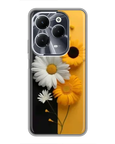 Чехол для Infinix Hot 40 с картинкой «Подсолнух и ромашка»
