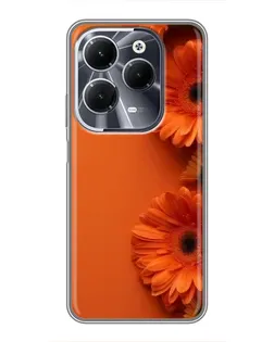 Чехол для Infinix Hot 40 с картинкой «Оранжевые герберы»