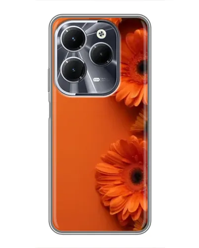 Чехол для Infinix Hot 40 с картинкой «Оранжевые герберы»