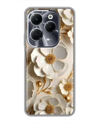 Чехол для Infinix Hot 40 с картинкой «Белие бумажние  цвети»