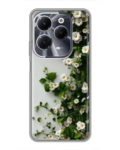 Чехол для Infinix Hot 40 с картинкой «Ветка мелких белых цветов»
