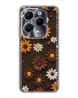 Чехол для Infinix Hot 40 с картинкой «Узор из маленьких подсолнухов»