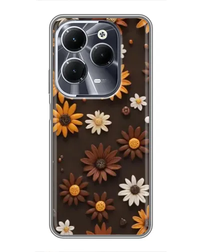 Чехол для Infinix Hot 40 с картинкой «Узор из маленьких подсолнухов»